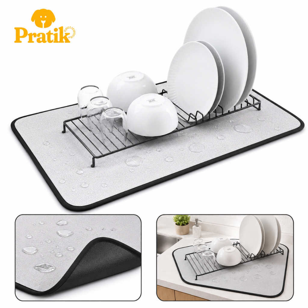 Tapete Escorredor Louça Super Absorvente Antiderrapante Dobrável Pia Cozinha 70x50cm ou 50x30cm
