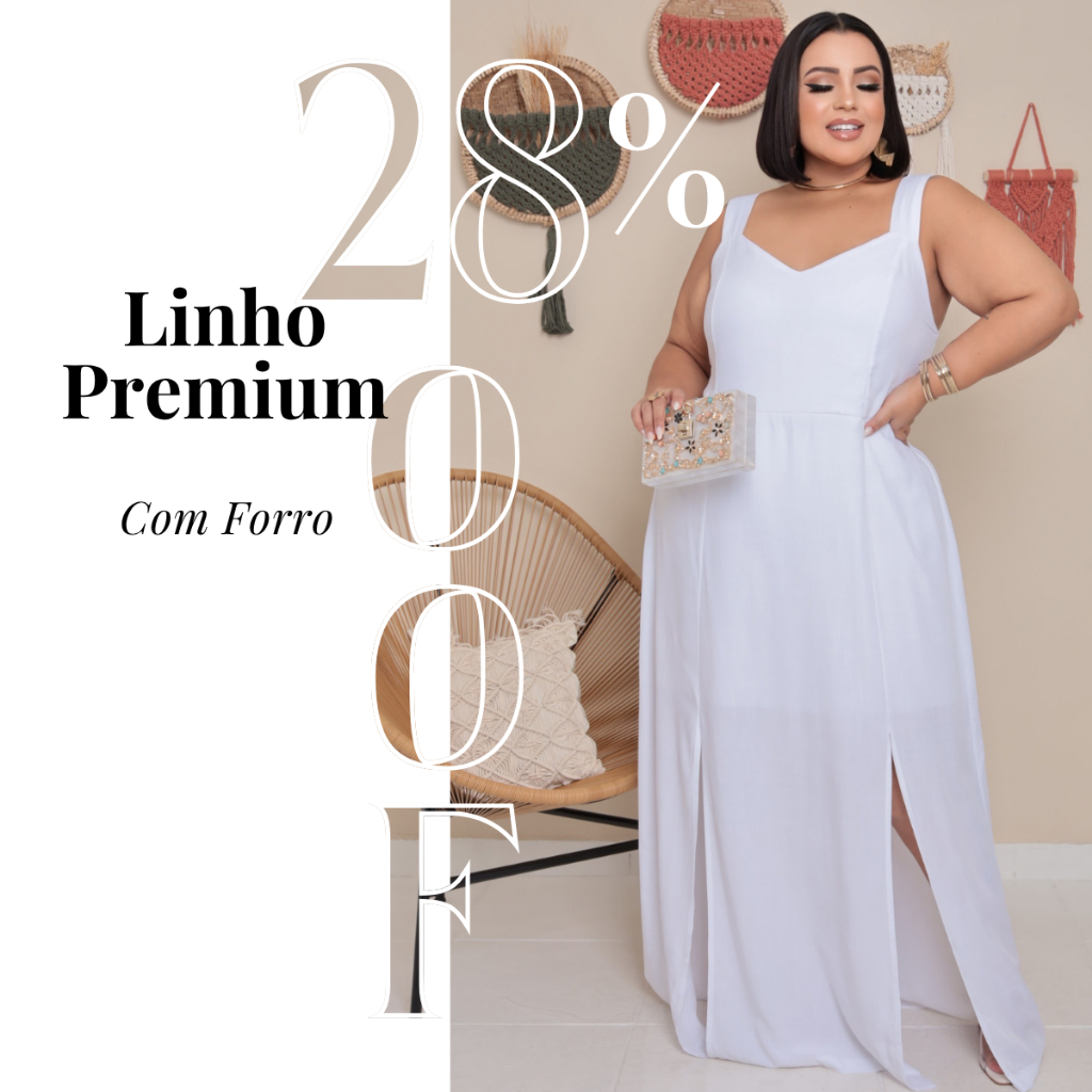Vestido Feminino Plus Size Regata Elegante Evangélico Lastex  Costas Longo Com Fendas Tecido Premium