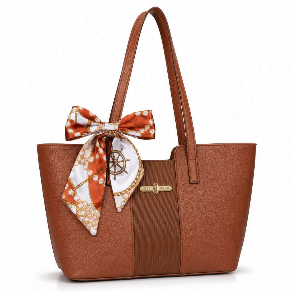 Bolsa Feminina Com Lenço Tote Grande Elegante Ombro Em Couro PU DE2270#