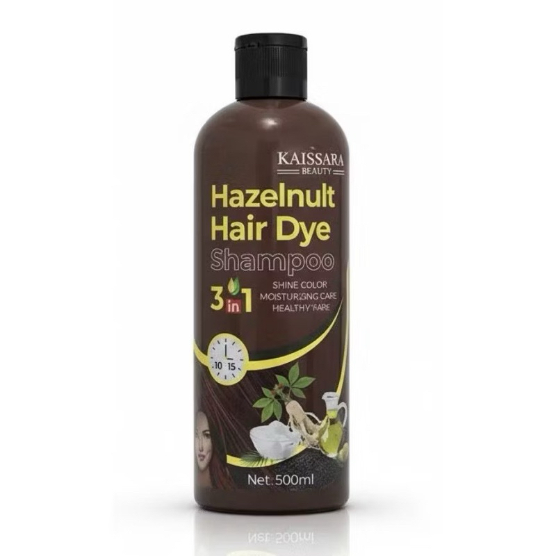 Shampoo Tonalizante Castanho Escuro 3 em 1 Kaissara 500ml Cobre Cabelo Branco Hidrata E Dá Brilho Original