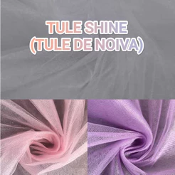 TECIDO TULE SHINE, TULE DE NOIVA OU TULE FRANCÊS (1M X 3,20M)