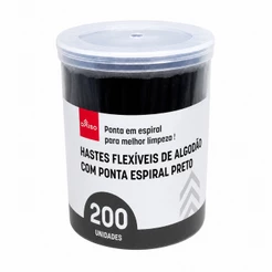 Hastes Flexiveis Pretas - 200 Unidades