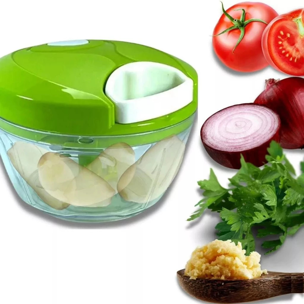 Mini Processador De Alimentos Manual 3 Lâminas Triturador Moedor Alho-Envia Cor Aleatória
