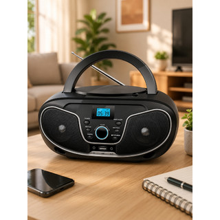 Rádio Toca CD 4LIFE FLD02 Bluetooth MP3 FM USB Aux Bivolt Preto