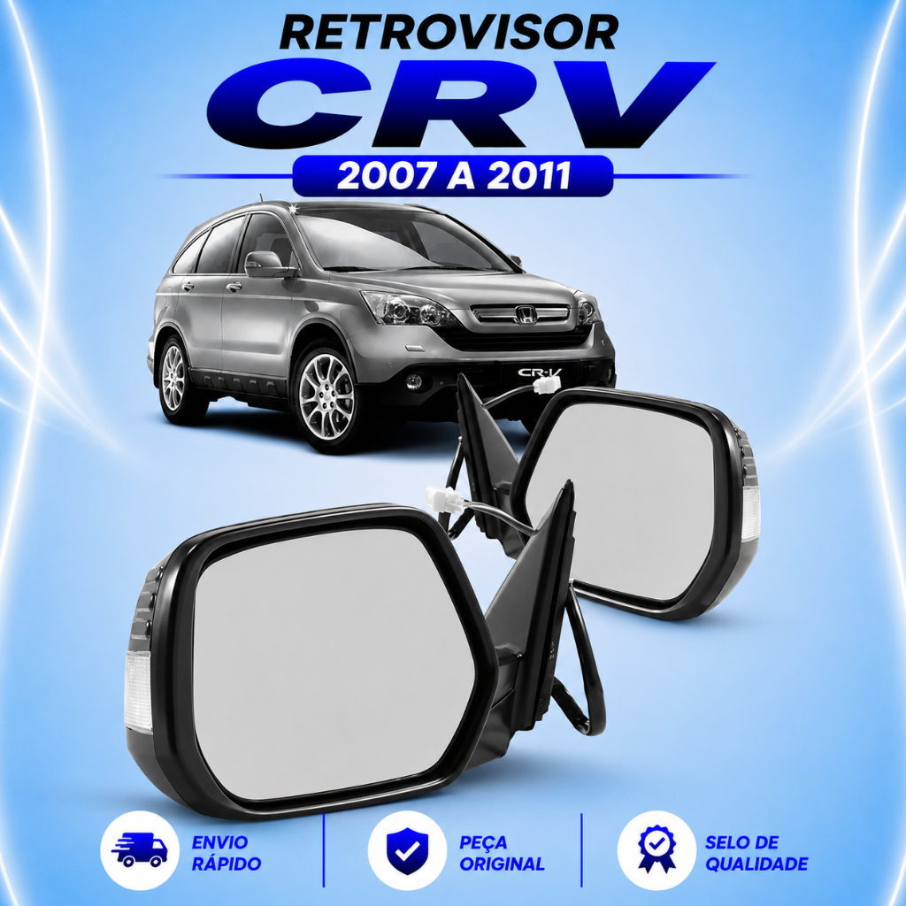 Retrovisor Crv 2007 2008 2009 2010 2011 Eletrico Com Pisca