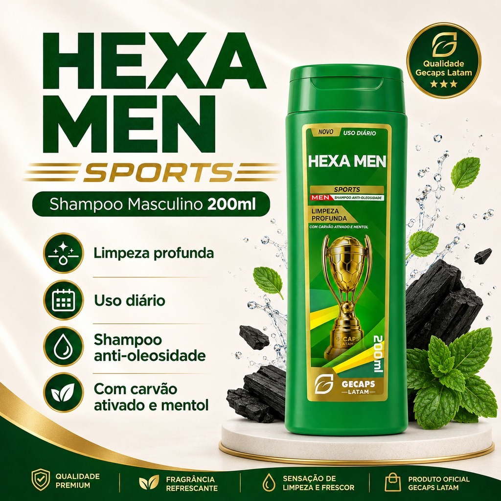 Shampoo hexa men limpeza Profunda 200ml | Controle de Oleosidade