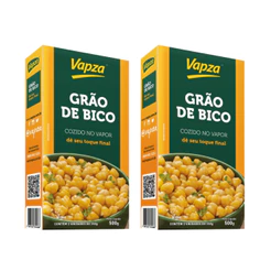 Kit 2un Grão De Bico Cozido No Vapor 500G Vapza