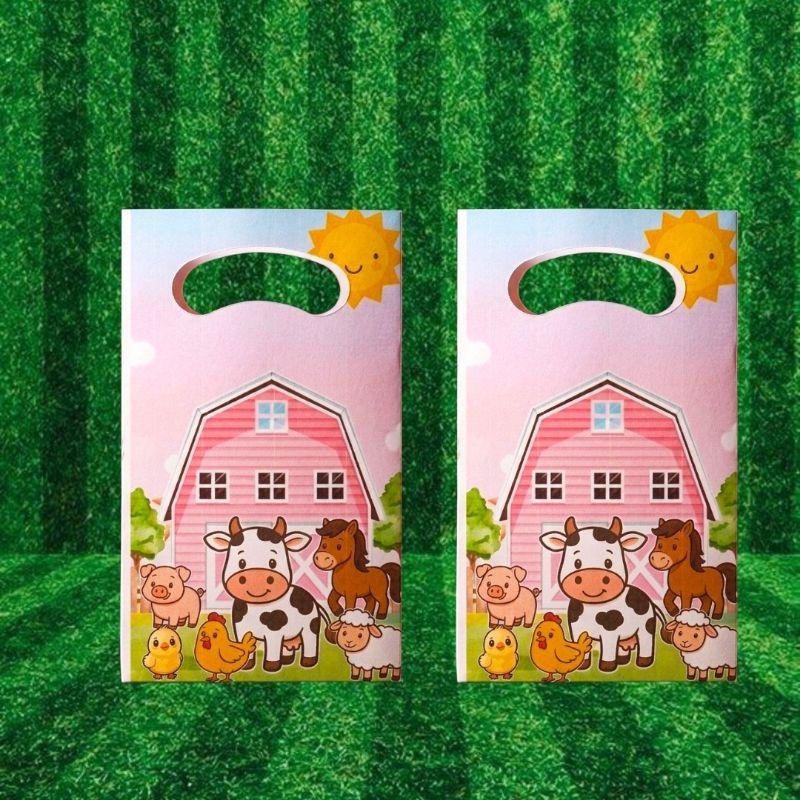 Sacolinhas para aniversário - surpresa  - fazendinha  - papel Offset - kits festas infantil  - lembrancinhas