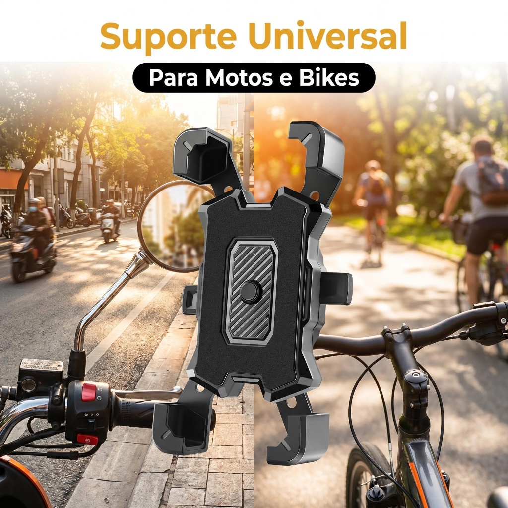 Suporte Universal de Celular para Uso Diário em Moto e Bicicleta