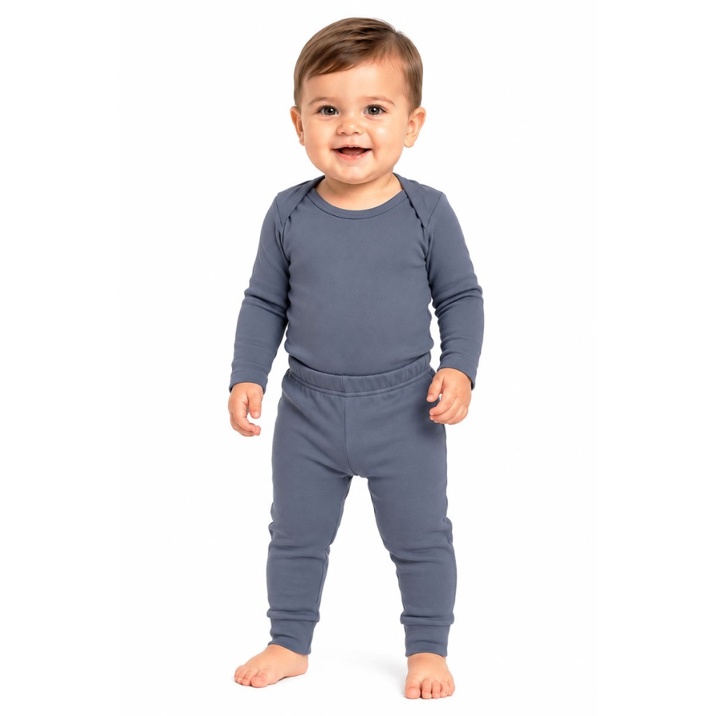 Body Térmico Bebê Menino, Conjunto Térmico Peluciado, Body + Calça, Segunda Pele, Tamanhos P ao 3