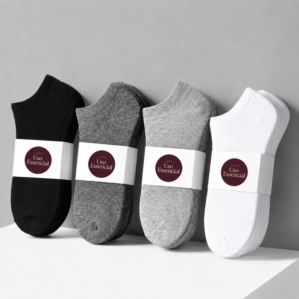 Kit 3|6|12 Pares de Meia Soquete Unissex Cano Curto Masculina Feminina Confortável Premium