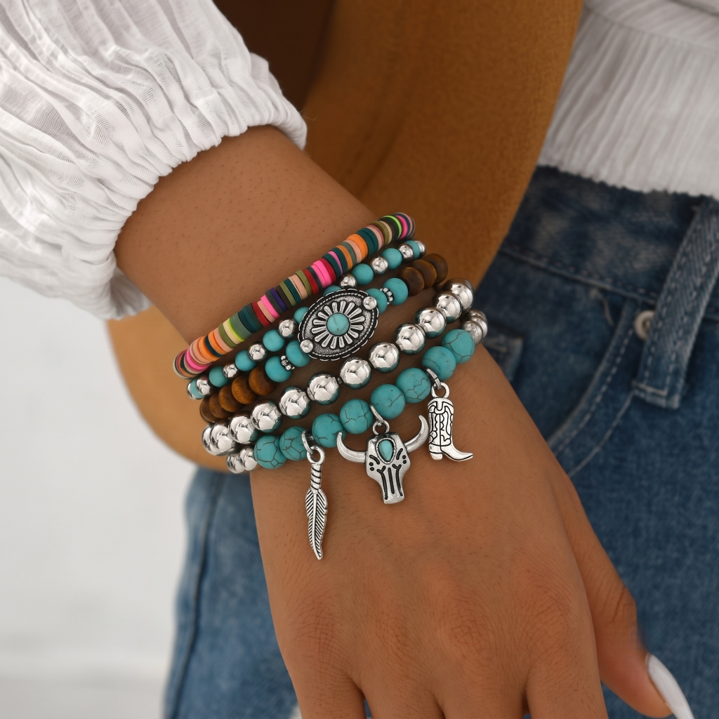 Kit 5 Pulseiras Estilo Country Boho Western