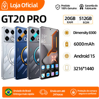 Bobarry Smartphone GT20 Pro 20GB+512GB, 6,78 polegadas 4G/5G Internet/WIFI  Celular para jogos