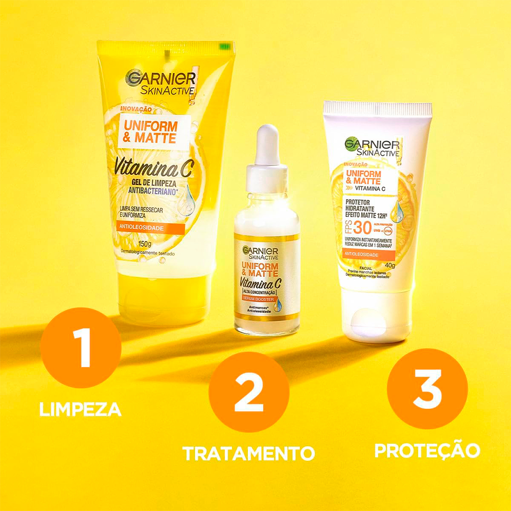 Gel de Limpeza Facial Antimanchas com Vitamina C e Pantenol para Controle de Oleosidade Express Aclara Garnier 150ml — imagem 2 de 2