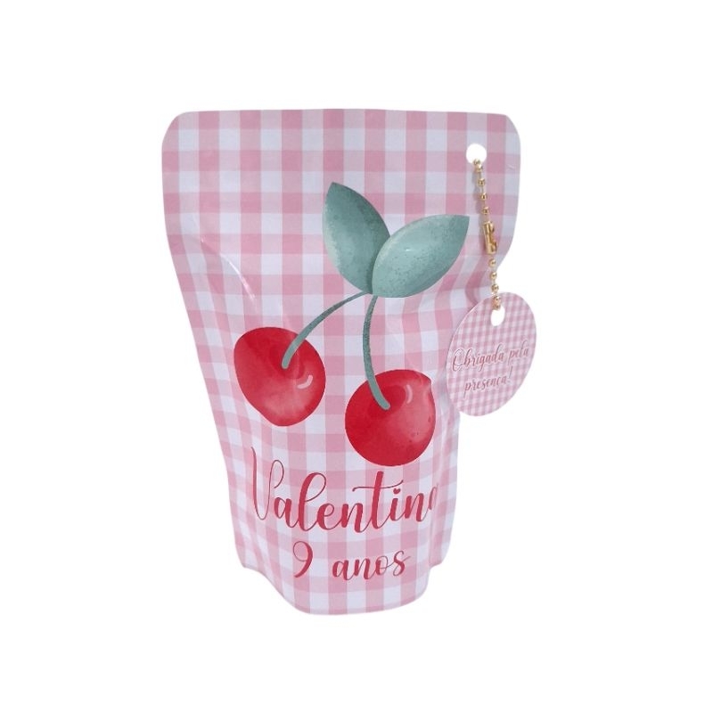 Saquinho Zip Lock Personalizado Cerejinha Sacolinha Surpresa Lembrancinhas Personalizadas