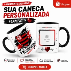 Caneca Com Estampa Do Flamengo Com Sua Foto Xícara Do Flamengo
