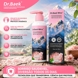 Dr.Baek Pasta de Dente Natural com Sal Rosa do Himalaia Limpeza Profunda 150g