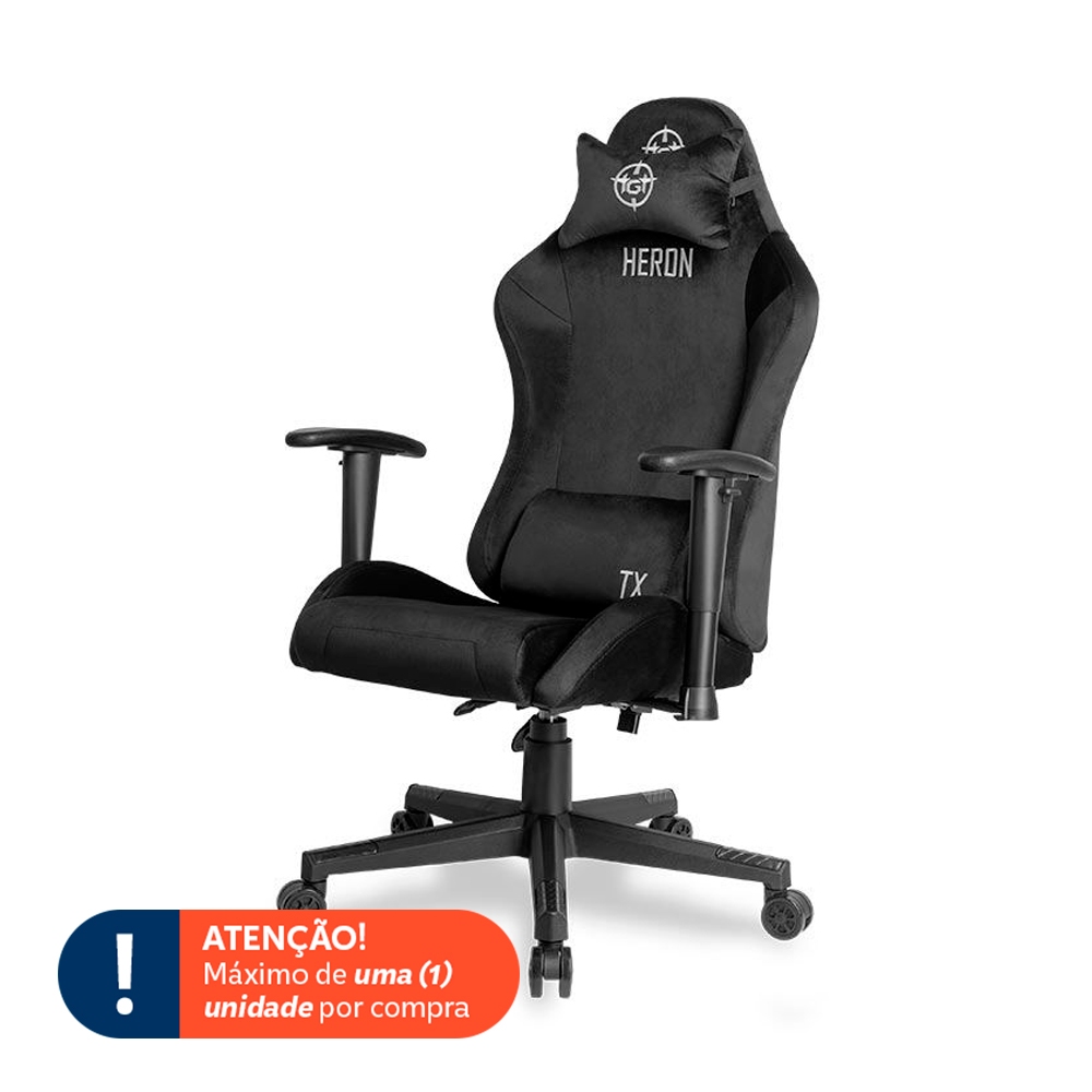 Cadeira Gamer TGT Heron TX Tecido, Preto, TGT-HRTX-FB03
