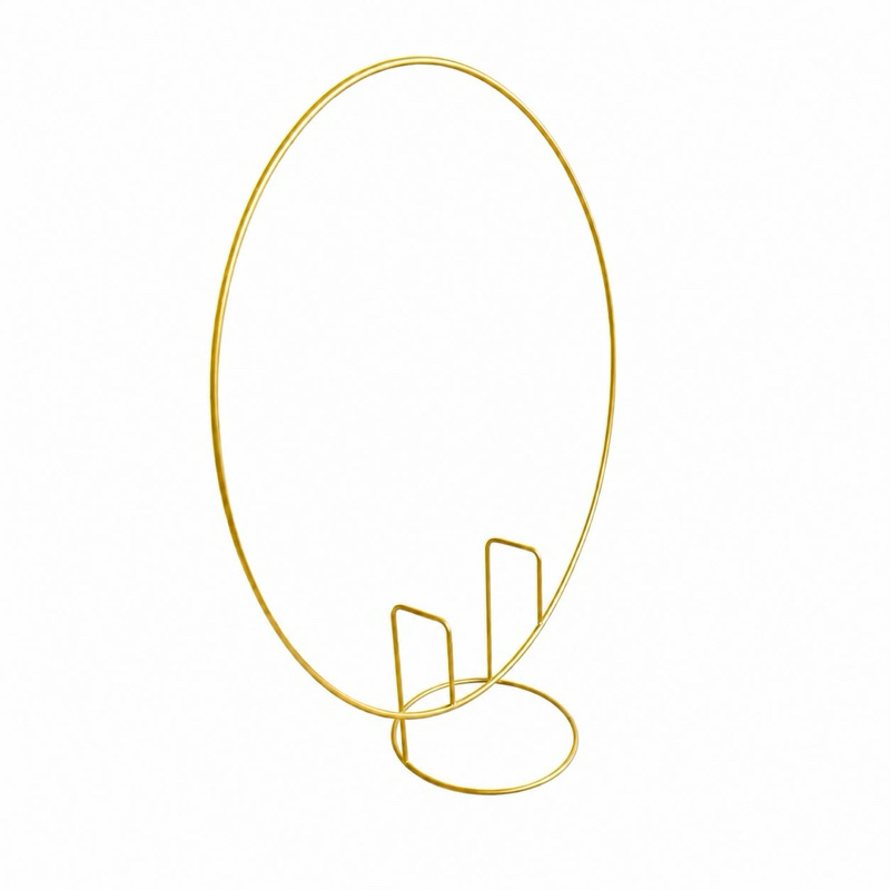 Mini Painel Arco de Mesa Para Festa Redondo Decorativo 50cm Dourado Ferro