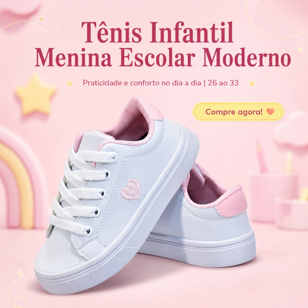 Tenis De Menina Escolar Infantil | Praticidade e Conforto No Dia a Dia 26 ao 33 | COMPRE JÁ!