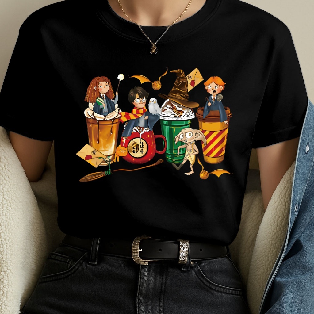 [Camiseta Premium em Algodão Puro]BOW Harry Potter Unissex | Estampa Geek Estilosa e Confortável com Personagens