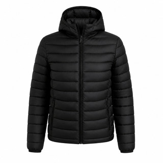 Jaqueta Puffer Feminina Bobojaco Capuz Removível Casaco Gominho Moda Inverno Blusa Preta Básica