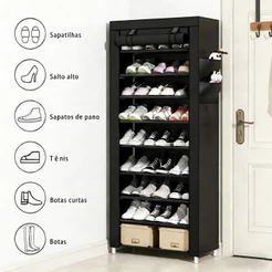 Sapateira Prateleira Calçados 9 Andares 27 Sapatos Organizador Desmontável Vertical Porta