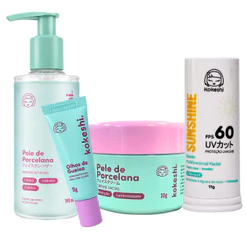 Kit Bastão Facial FPS60 Sabonete Renovadores Pele Kokeshi