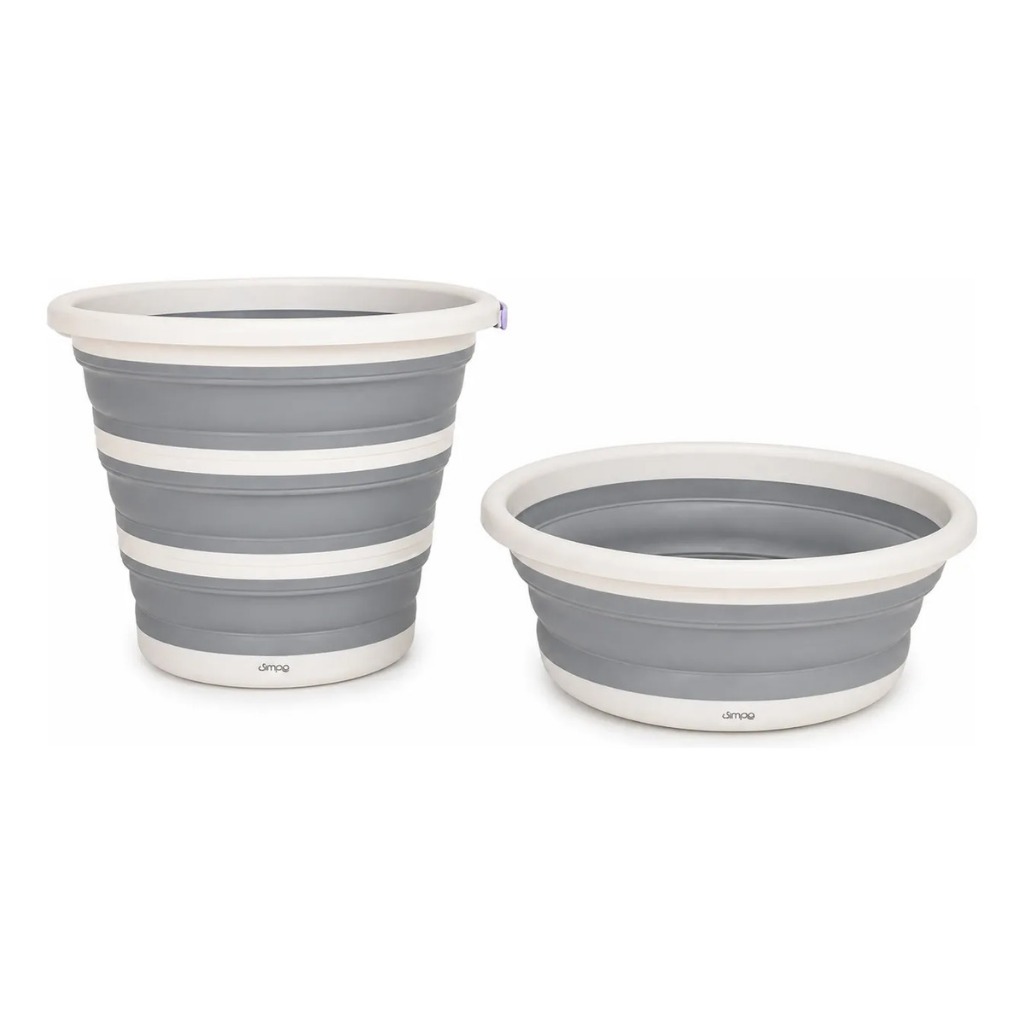 Kit Balde Dobravel 5l E Bacia Dobravel 5l