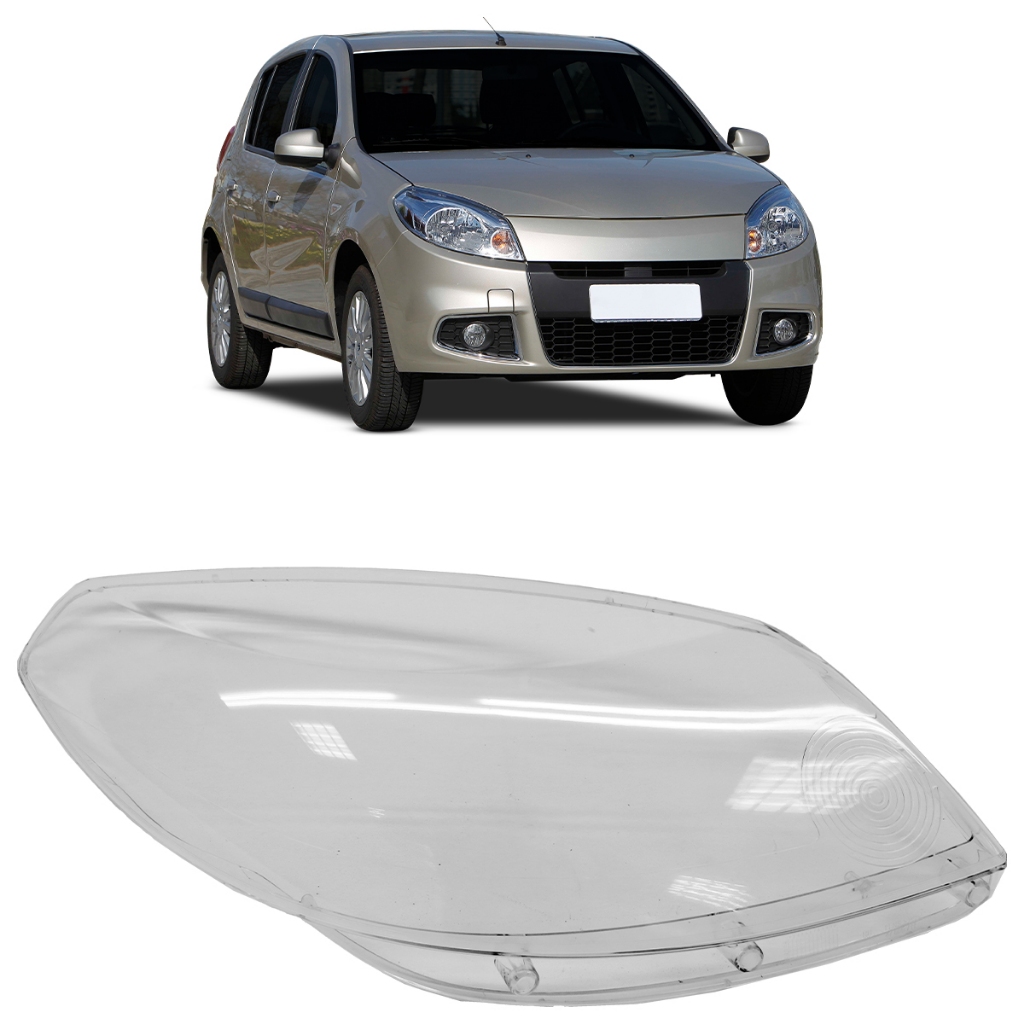 Lente Farol Principal Sandero 2012 2013 2014 Lente Lisa Acrilico Transparente