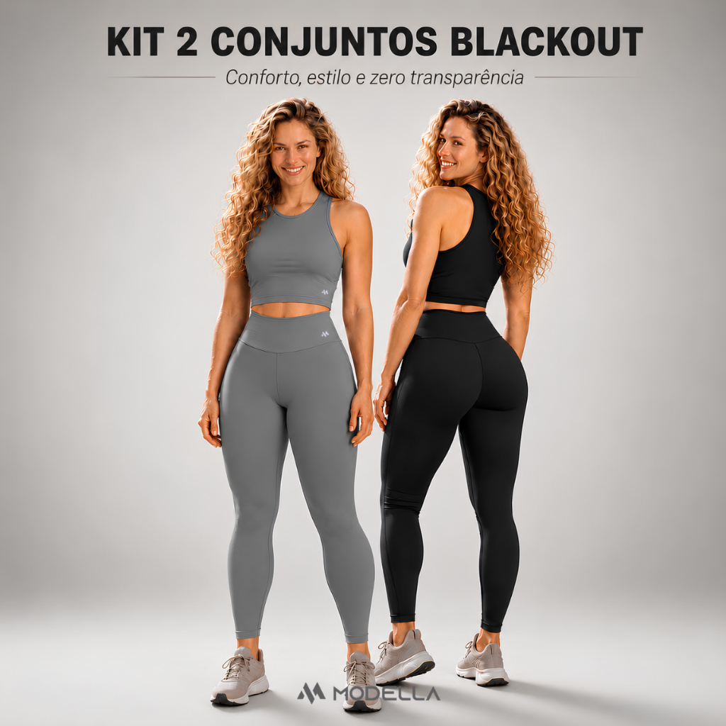 Kit 2 Conjunto Blackout Liso Basic Zero Transparencia
