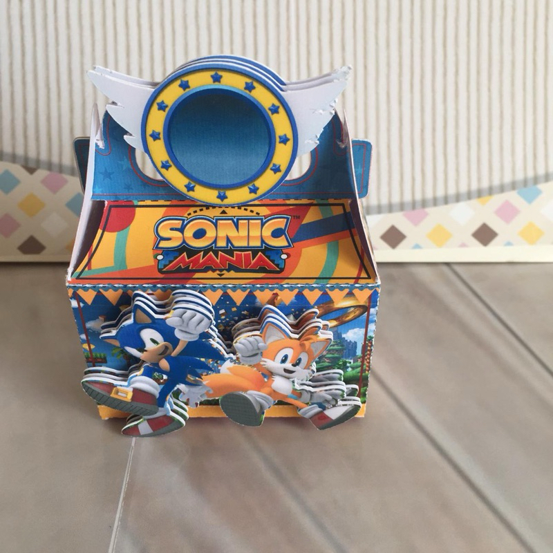 10 Caixinhas Personalizadas Sonic | Lembrancinhas | Com Nome e Idade | Com Aplique 3D | Festa Infantil
