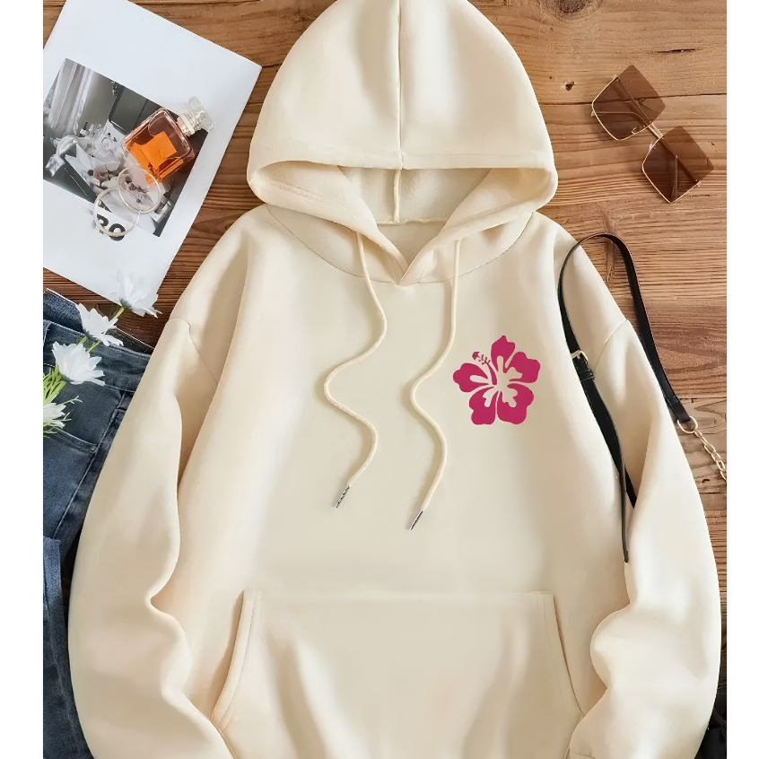 Moletom Flanelado Unissex com Capuz e Bolso Estilo Tumblr Inverno Casual Estampado Confortável