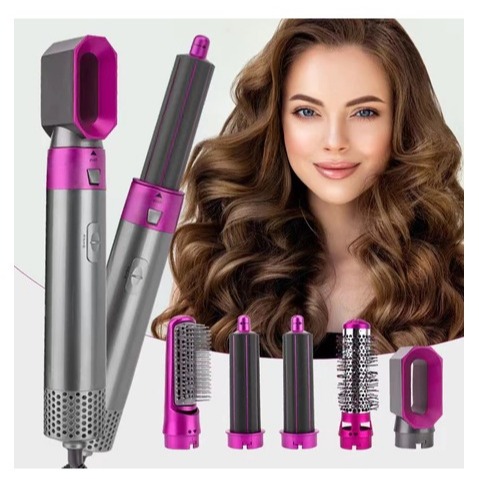 Escova Secadora Modeladora 5 em 1 Profissional Alisa Cachos Kit Completo Secador de Cabelo 110.220