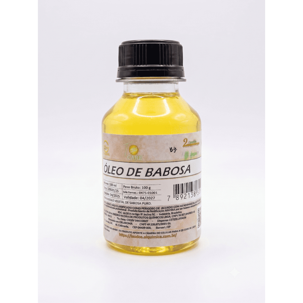 Óleo De Babosa Aloe Vera 100ml Maciez E Brilho 100% Vegetal