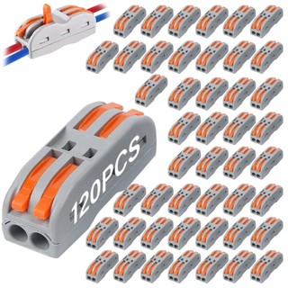 Kit Com 120 Conectores de Conexão Rápida  de 2 Vias Para Cabos