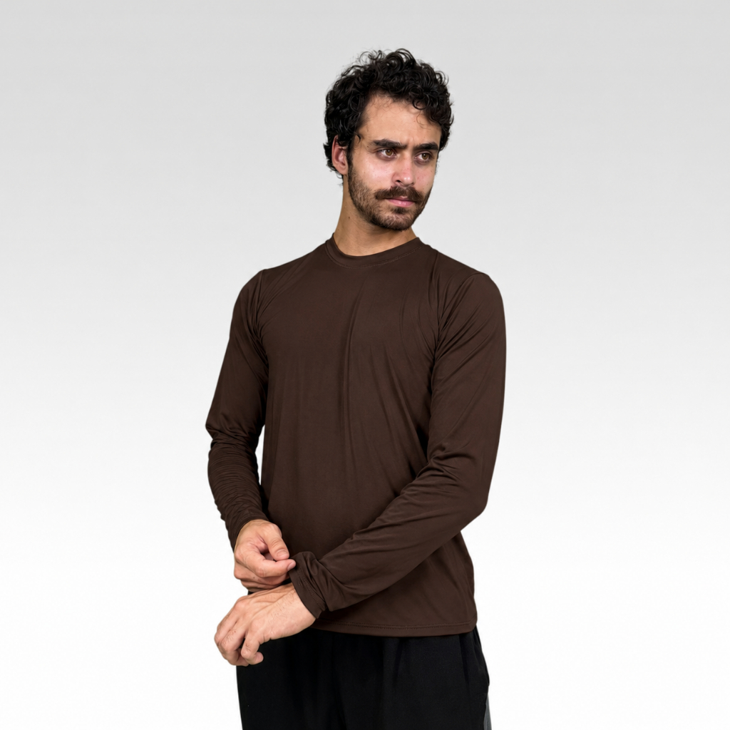 Camisa Térmica UV50+ Masculina Segunda Pele Manga Longa Proteção Solar Academia Corrida Ciclismo Fitness