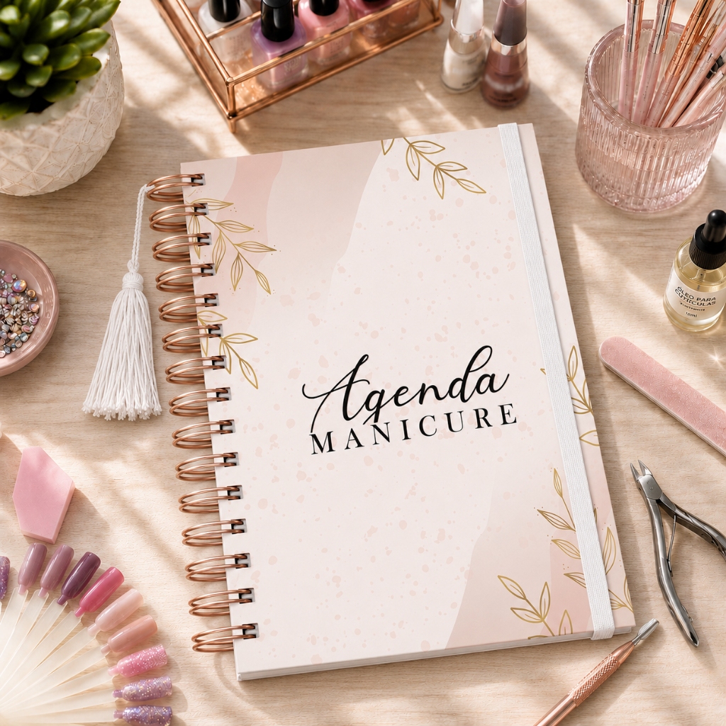 Caderneta Agendamento Manicure Caderno Agenda Nail Designer 365 Dias 30 em 30 Minutos 404 Páginas