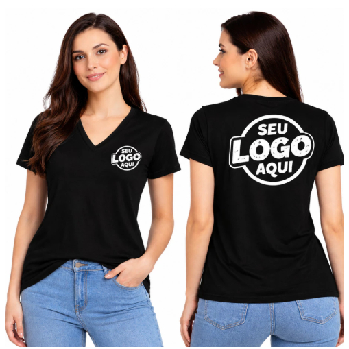 Camiseta Feminina Personalizada Babylook ADULTO INFANTIL PLUS SIZE camisa com sua marca identidade
