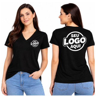 Camiseta Feminina Personalizada Babylook ADULTO INFANTIL PLUS SIZE camisa com sua marca identidade