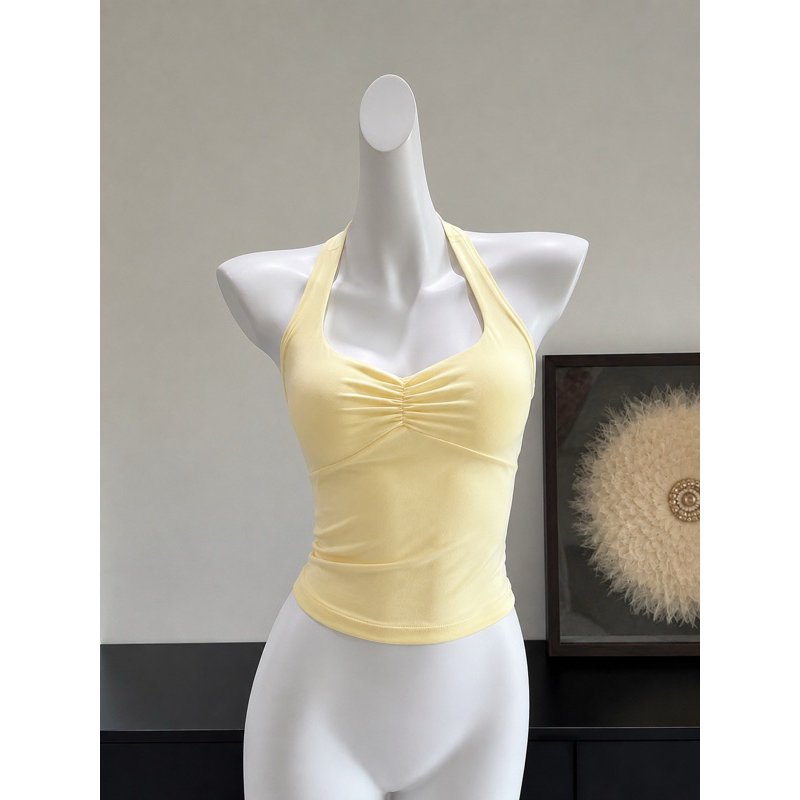 Blusa Básica Halter Feminina Frente Única Forro Duplo Suplex Premium Casual