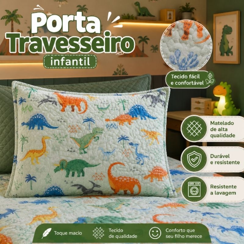 Porta Travesseiro Infantil Personagens 50cmx70cm