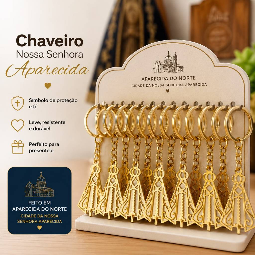 Chaveiro Nossa Senhora Aparecida Católico Lembrancinha Religiosa Presente Fé