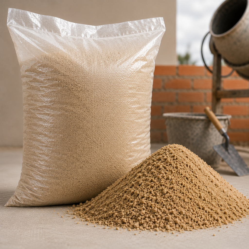 Areia Média Lavada 16kg Ensacada Para Construção e Reforma
