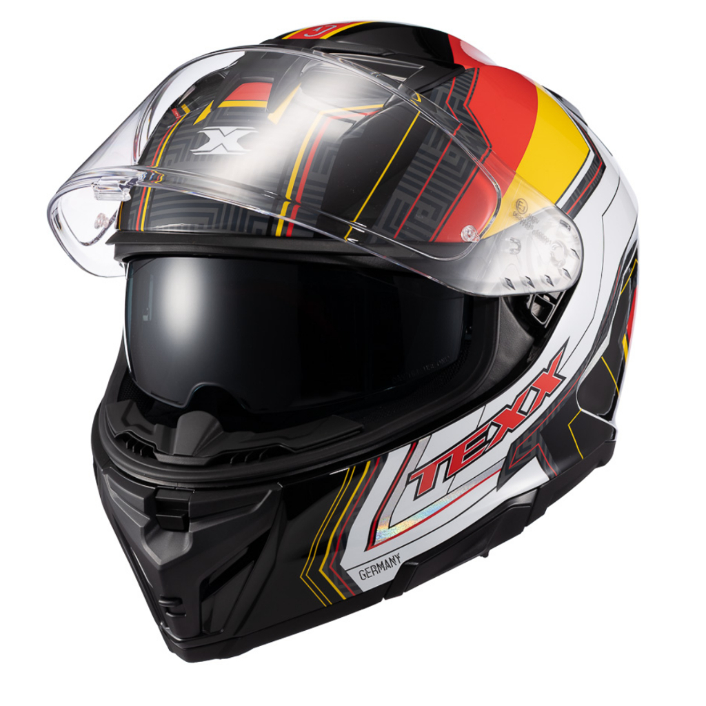 Capacete Texx Kaiman Flag Alemanha Brilhante Capacete Integral Moto Esportivo Original Viseira Cristal Alta Segurança