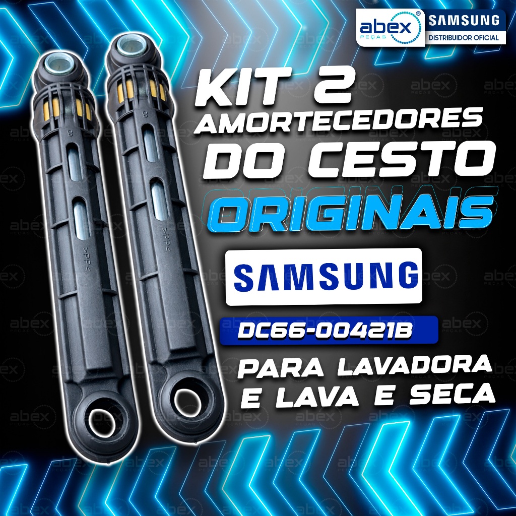 Kit 2 Amortecedor Lava E Seca Lavadora Samsung 8 9 10 11 Kg WD11M WD11J WD10M DC