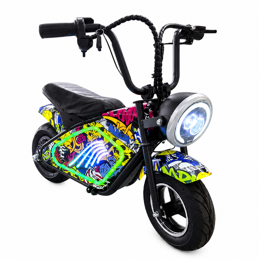 Mini Scooter Elétrica Infantil 300W Com Bluetooth E Farol LED