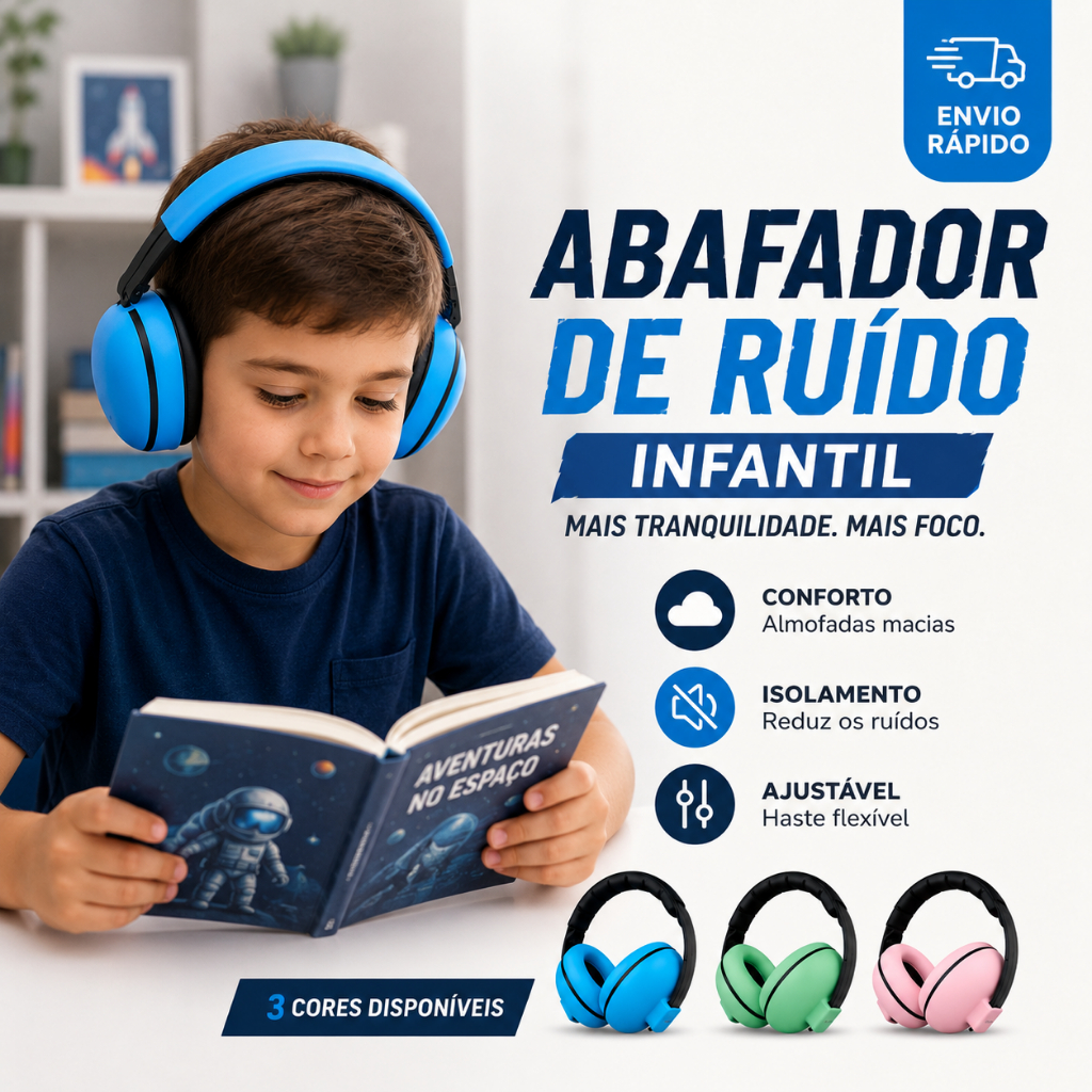 Imagem Abafador de Ruído Infantil para Autismo TDAH Protetor Auricular Sensorial Redução de Som Ajustável Infantil TE