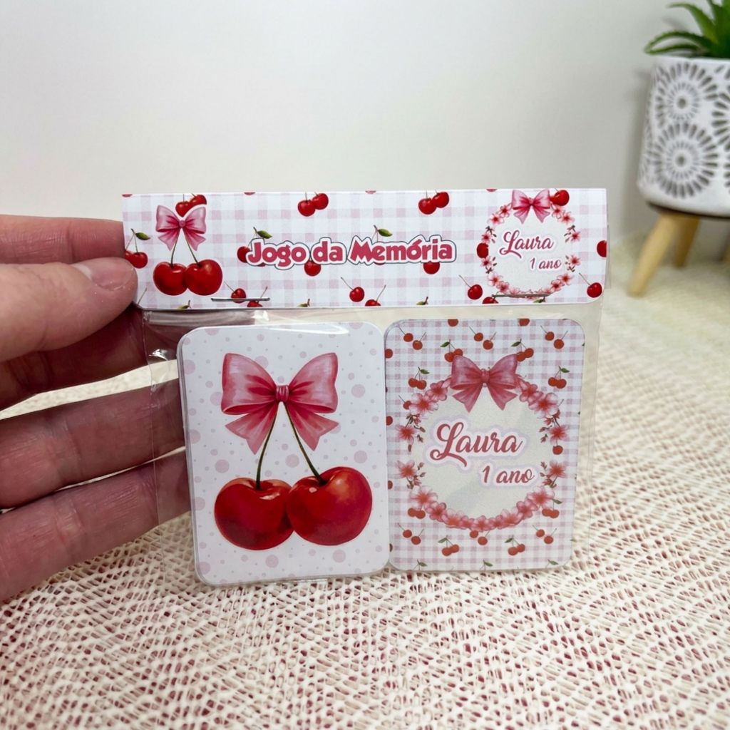 Jogo da Memória Personalizado CEREJINHA I Lembrancinha de Aniversário I Festa Infantil