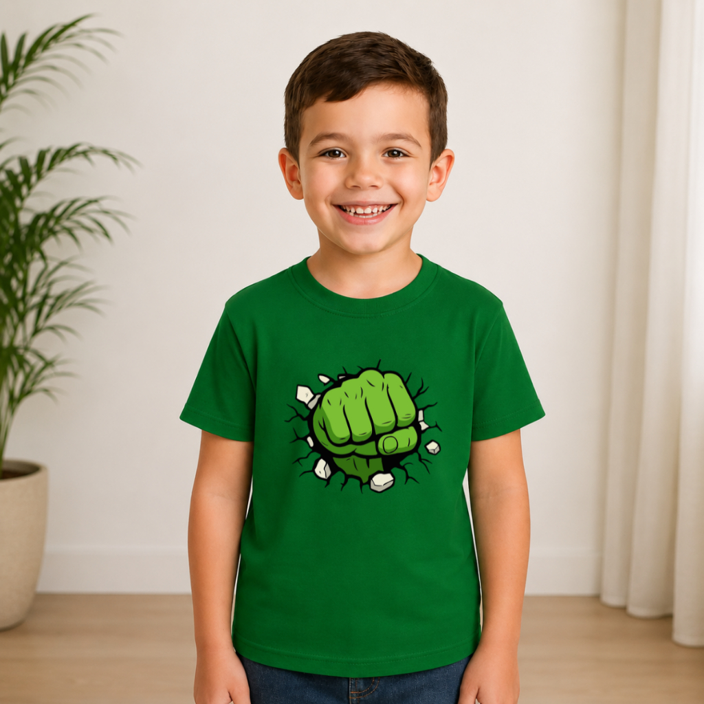 Camiseta Infantil Hulk Baby Estampa Divertida – Camisa Infantil Masculina Personagem Heróis Tecido Confortável
